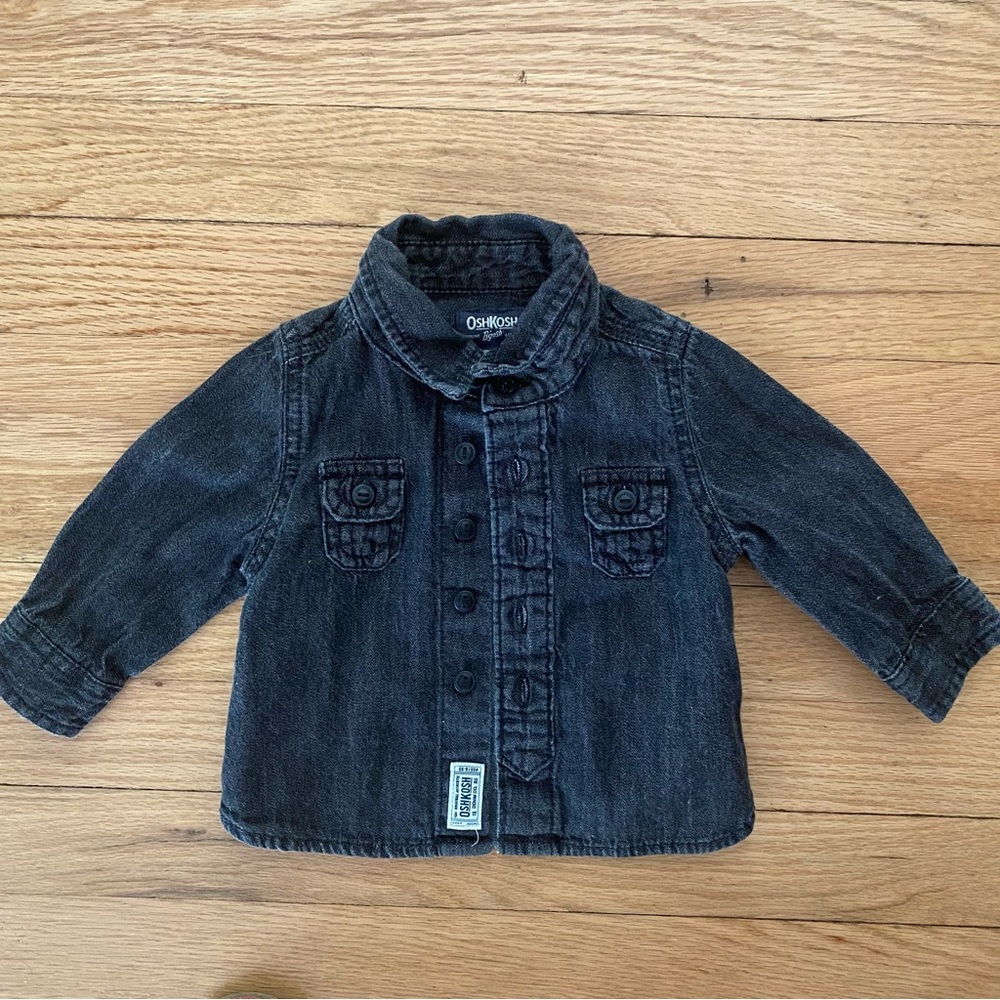 Gray button-down